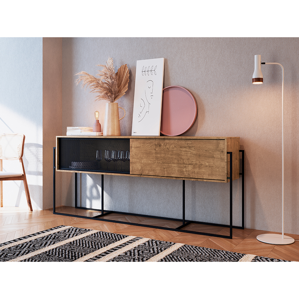 Buffet Balcão York 2 PT Vermont e Preto