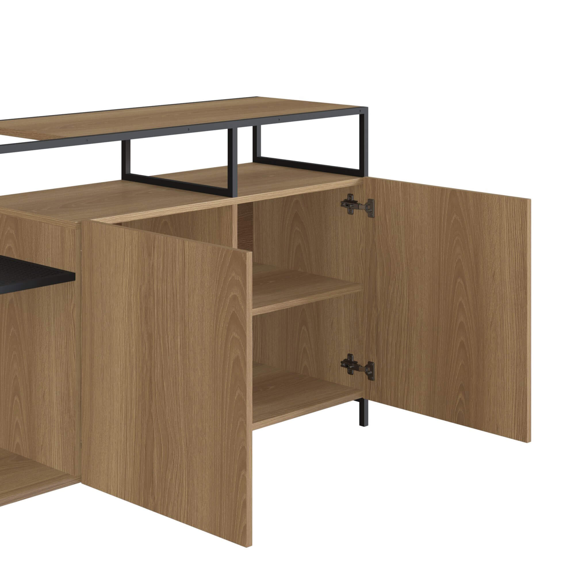 Buffet Bar Dinâmico York 135cm Estrutura Preto Fosco - Hanover