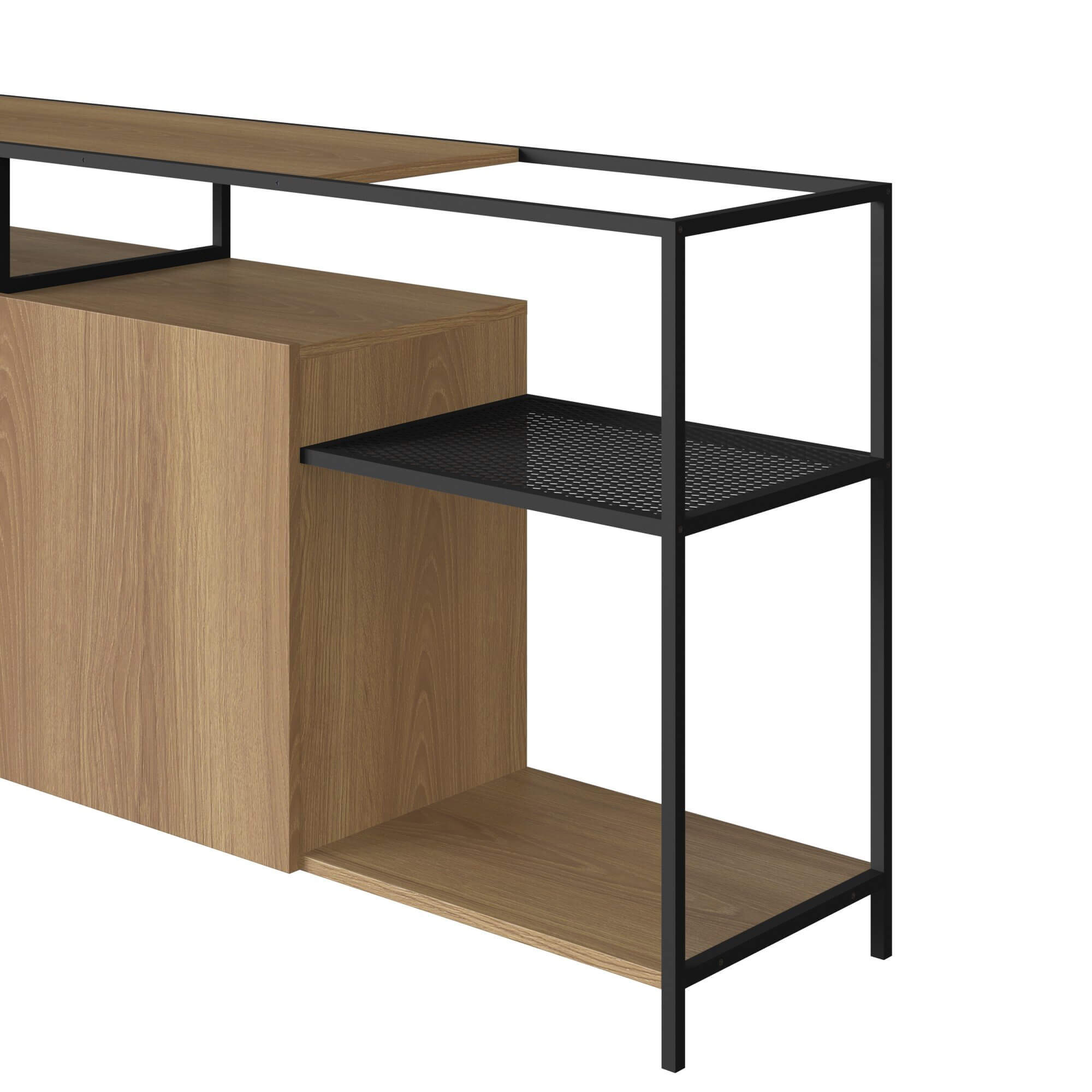 Buffet Bar Dinâmico York 135cm Estrutura Preto Fosco - Hanover