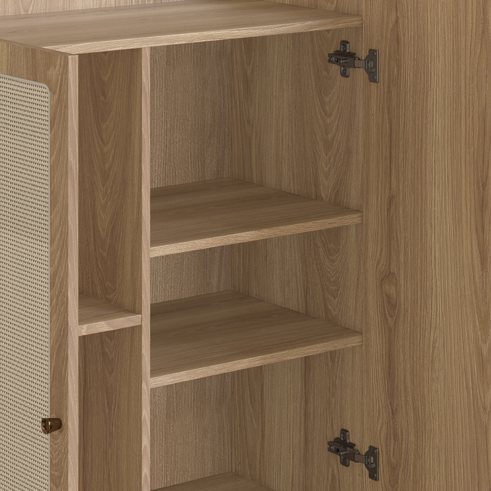 Buffet Bar Oslo 2 PT Hanover e Dourado 110 cm