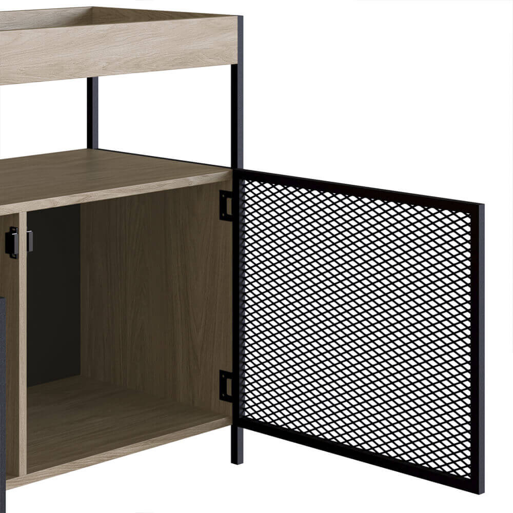 Buffet Bar York 100cm Estrutura Preto Fosco - Hanover