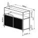 Buffet Bar York 100cm Estrutura Preto Fosco - Hanover