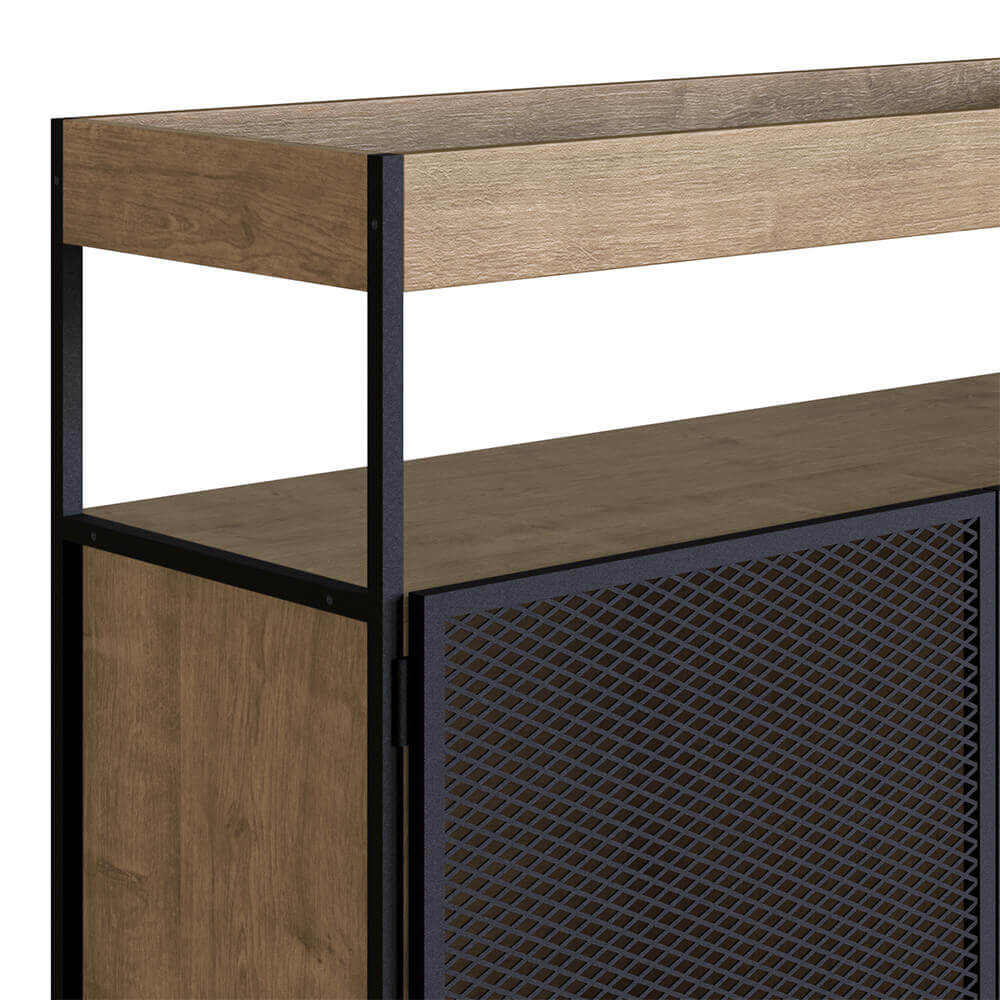 Buffet Bar York 100cm Estrutura Preto Fosco - Vermont