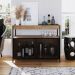 Buffet Bar York 100cm Estrutura Preto Fosco - Vermont