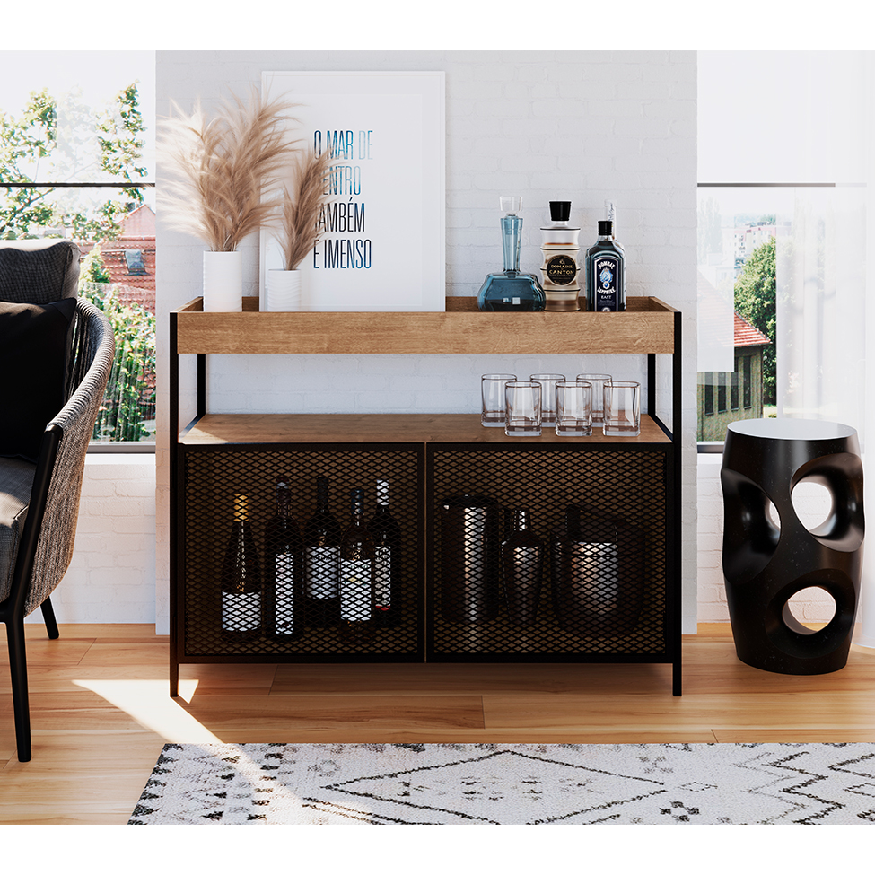 Buffet Bar York 2 PT Vermont e Preto
