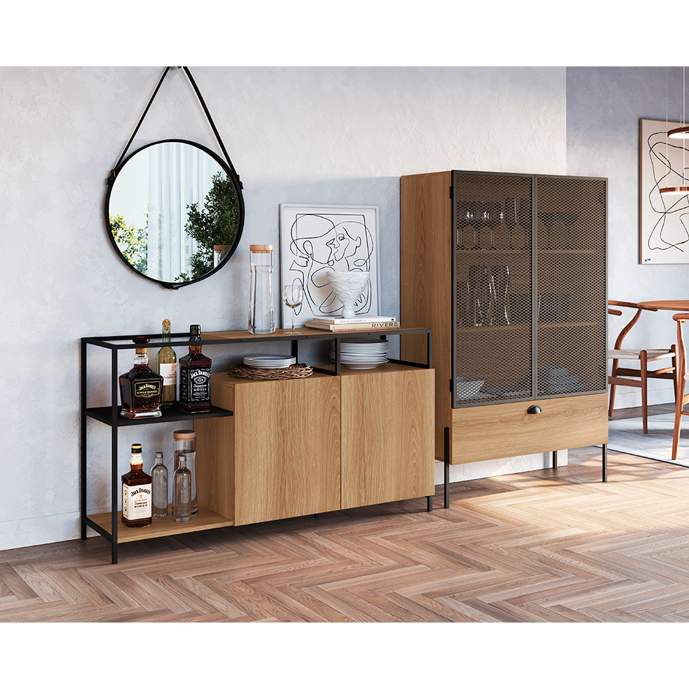 Buffet York 2 PT Hanover e Preto