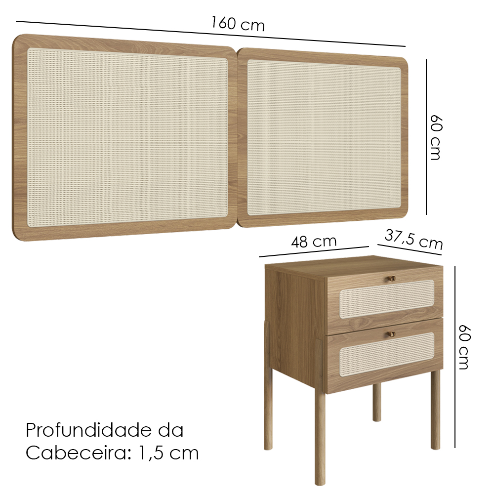 Cabeceira Casal 160 cm 02 Mesas Cabeceira Palinha 27978 Hanover Artesano
