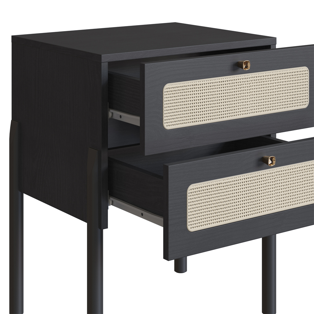 Cabeceira Casal 160 cm 02 Mesas Cabeceira Palinha 27978 Nero Preto Artesano