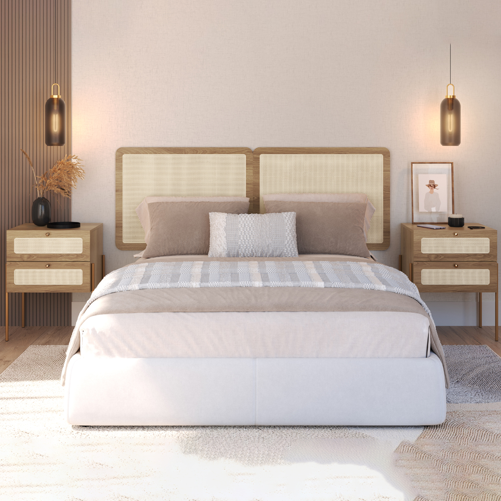 Cabeceira Casal 160 cm 02 Mesas Cabeceira Palinha 28978 Hanover Dourado Artesano
