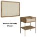 Cabeceira Solteiro e Mesa Cabeceira Palinha 28975 Hanover Dourado Artesano