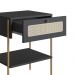 Cabeceira Solteiro e Mesa Cabeceira Palinha 28975 Nero Dourado Artesano