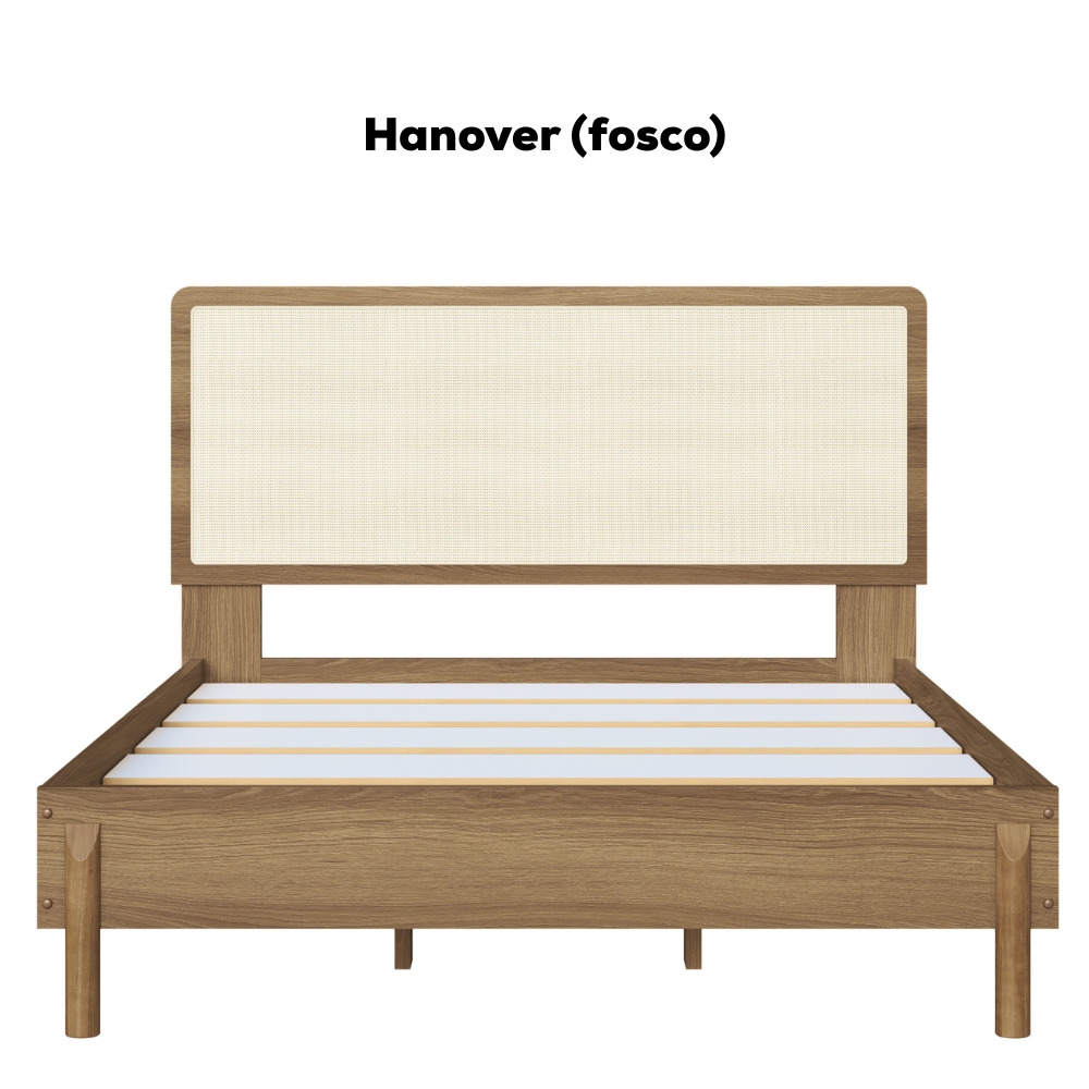 Cama Casal Palhinha Oslo 27055 Pes Madeira 152 cm Hanover Artesano