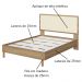 Cama Casal Palhinha Oslo 27055 Pes Madeira 152 cm Hanover Artesano