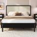 Cama Casal Palhinha Oslo 27055 Pes Madeira 152 cm Nero Artesano
