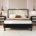 Cama Casal Palhinha Oslo 27055 Pes Madeira 152 cm Nero Artesano
