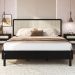 Cama Quenn Palhinha Oslo 27056 Pes Madeira 152 cm Nero Artesano