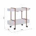 Carrinho Bar Vermont Branco e Cobre