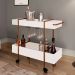 Carrinho Bar Vermont Branco e Cobre