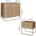 Comoda 02 Mesas de Cabeceira Organica Hanover Dourado Artesano