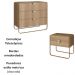 Comoda 02 Mesas de Cabeceira Organica Hanover Dourado Artesano