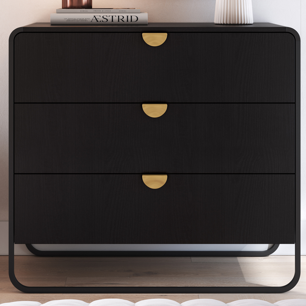 Comoda 02 Mesas de Cabeceira Organica Nero Preto Artesano