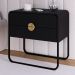 Comoda 02 Mesas de Cabeceira Organica Nero Preto Artesano