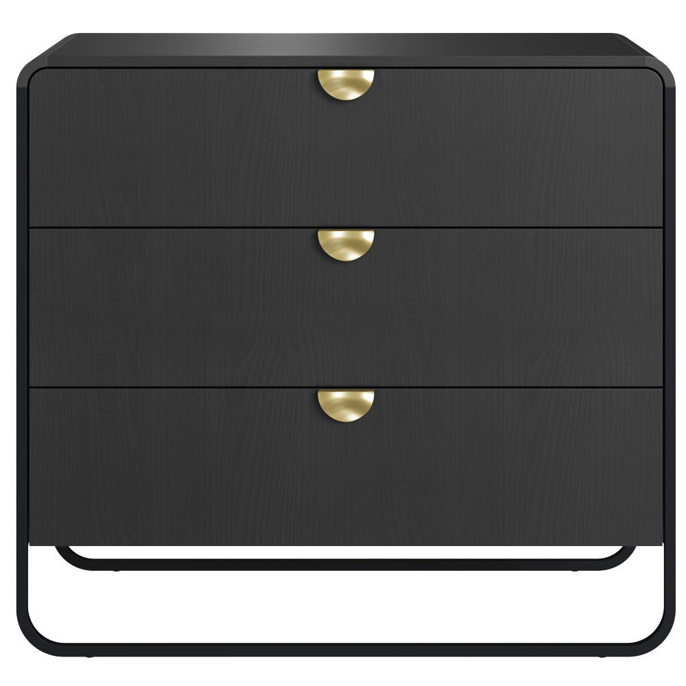 Comoda 3 Gavetas Organica 90 cm 28068 Nero Preto Artesano