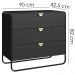 Comoda 3 Gavetas Organica 90 cm 28068 Nero Preto Artesano