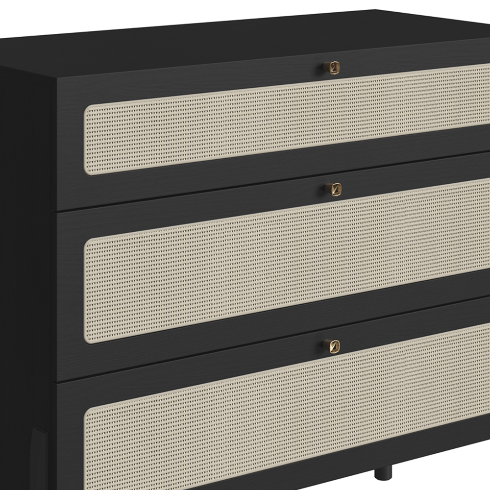 Comoda 3 Gv Corrediças Telesc Pes Madeira 27934 Oslo Nero Artesano