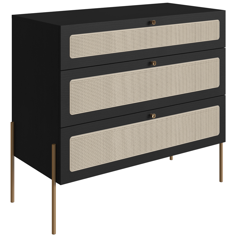 Comoda 3 Gv Corrediças Telesc Pes Metal Oslo 28934 Nero Artesano