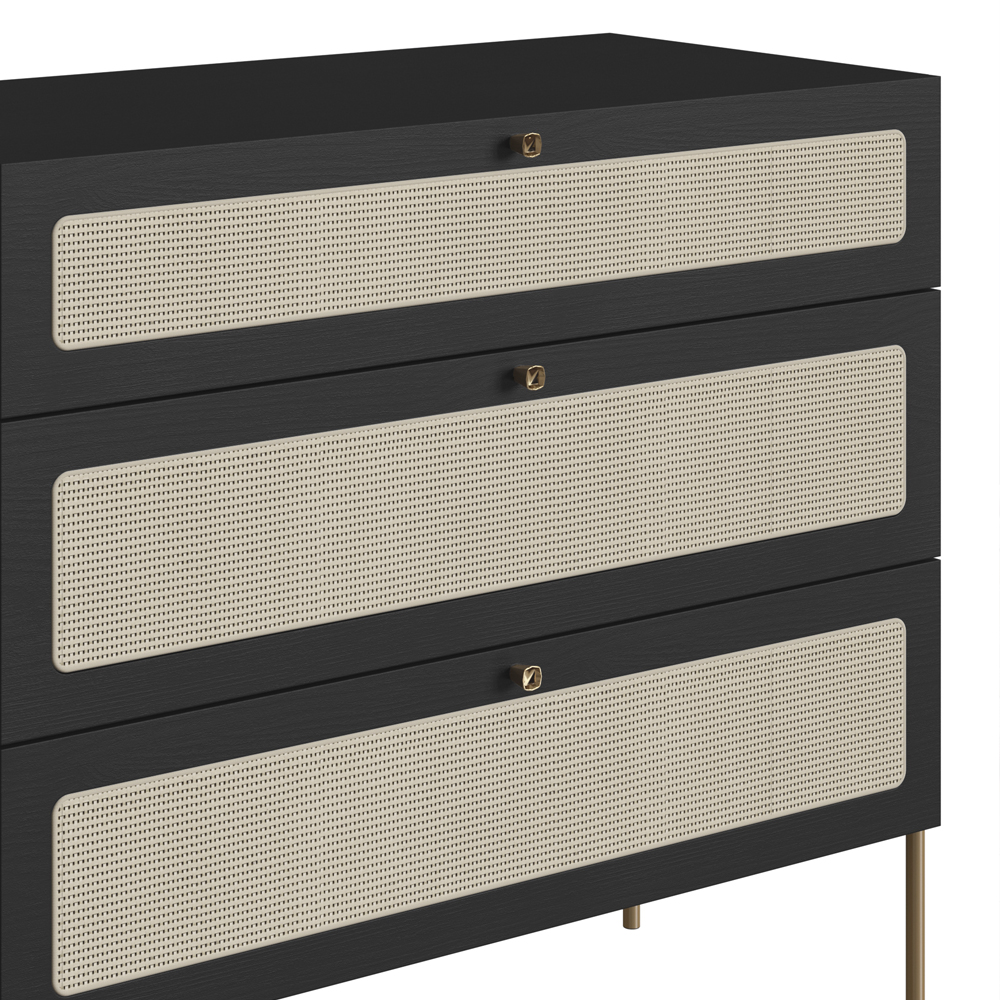 Comoda 3 Gv Corrediças Telesc Pes Metal Oslo 28934 Nero Artesano