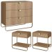 Comoda E 02 Mesas de Cabeceira Organica Hanover Dourado Artesano