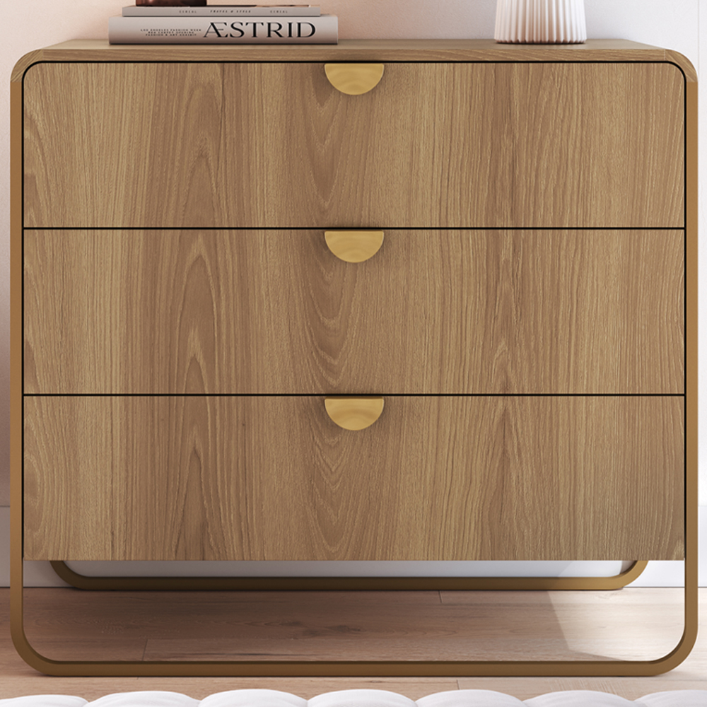 Comoda E 02 Mesas de Cabeceira Organica Hanover Dourado Artesano
