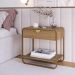 Comoda E 02 Mesas de Cabeceira Organica Hanover Dourado Artesano