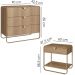 Comoda E 02 Mesas de Cabeceira Organica Hanover Dourado Artesano