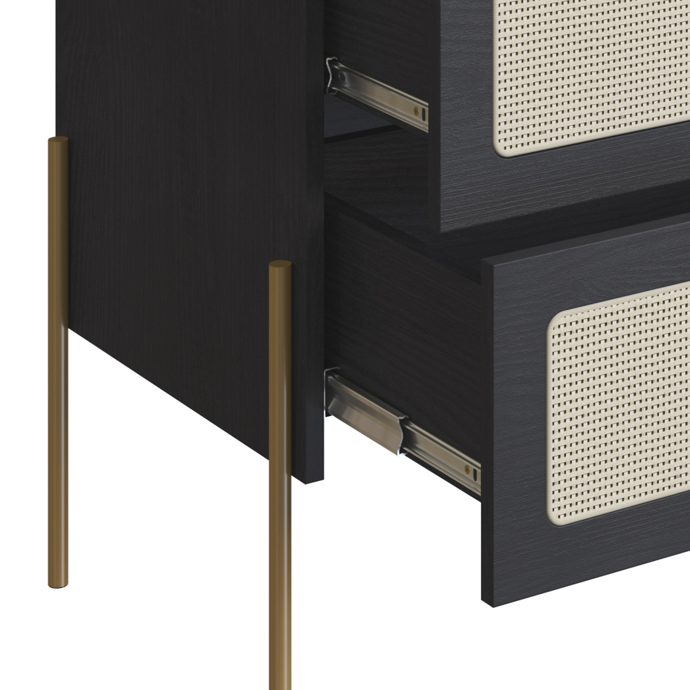 Comoda E 02 Mesas de Cabeceira Palhinha 28934x28933 Linha Oslo Nero Artesano