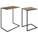 Conjunto 02 Mesas Laterais 27895 Linha Complementos Vermont Preto Fosco Artesano