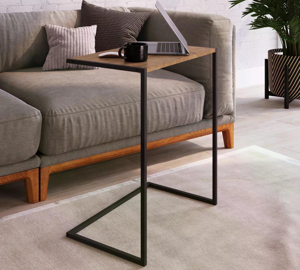 Conjunto 02 Mesas Laterais 27895 Linha Complementos Vermont Preto Fosco Artesano