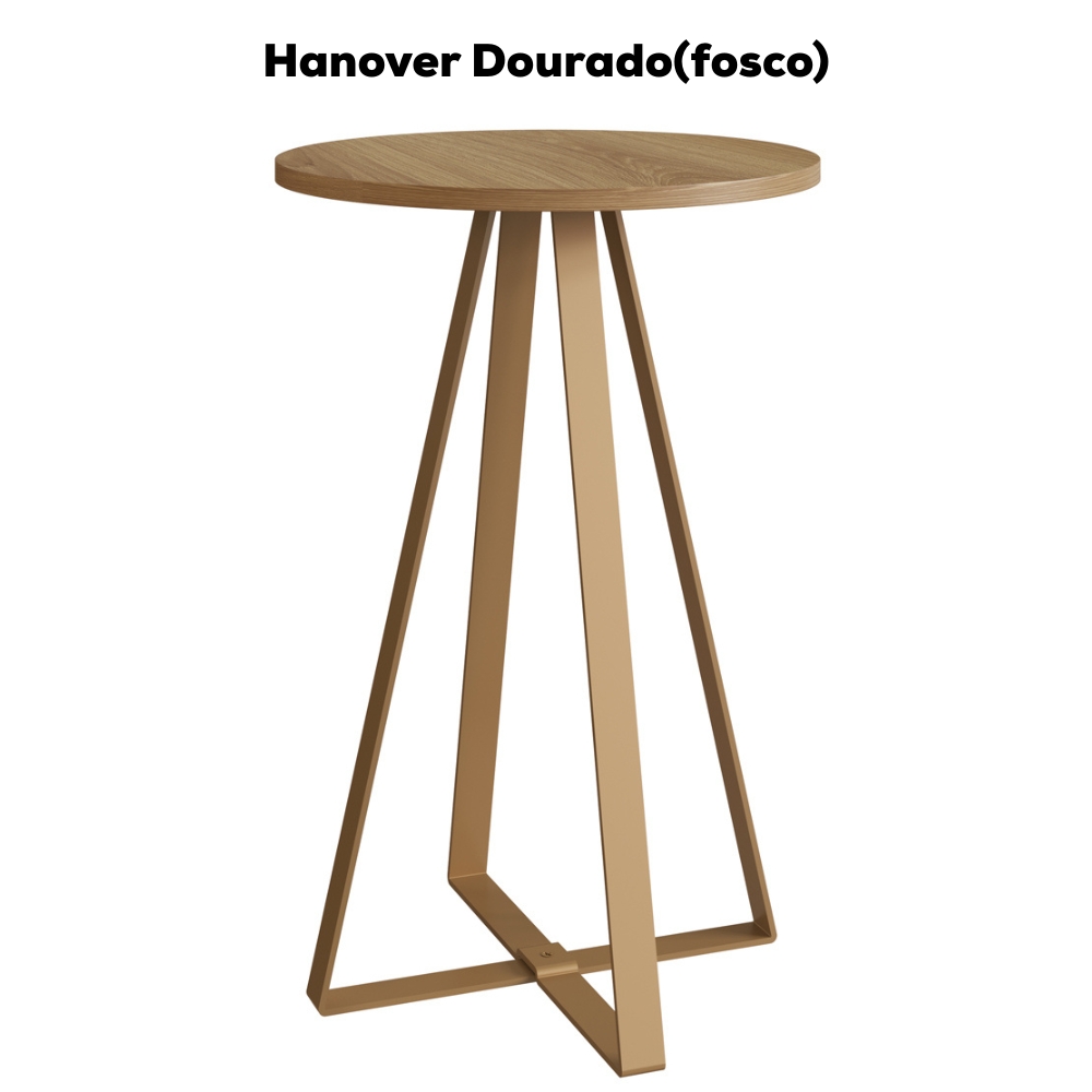 Conjunto 2 Mesas Laterais Sala Estar 27958 Hanover Dourado Artesano