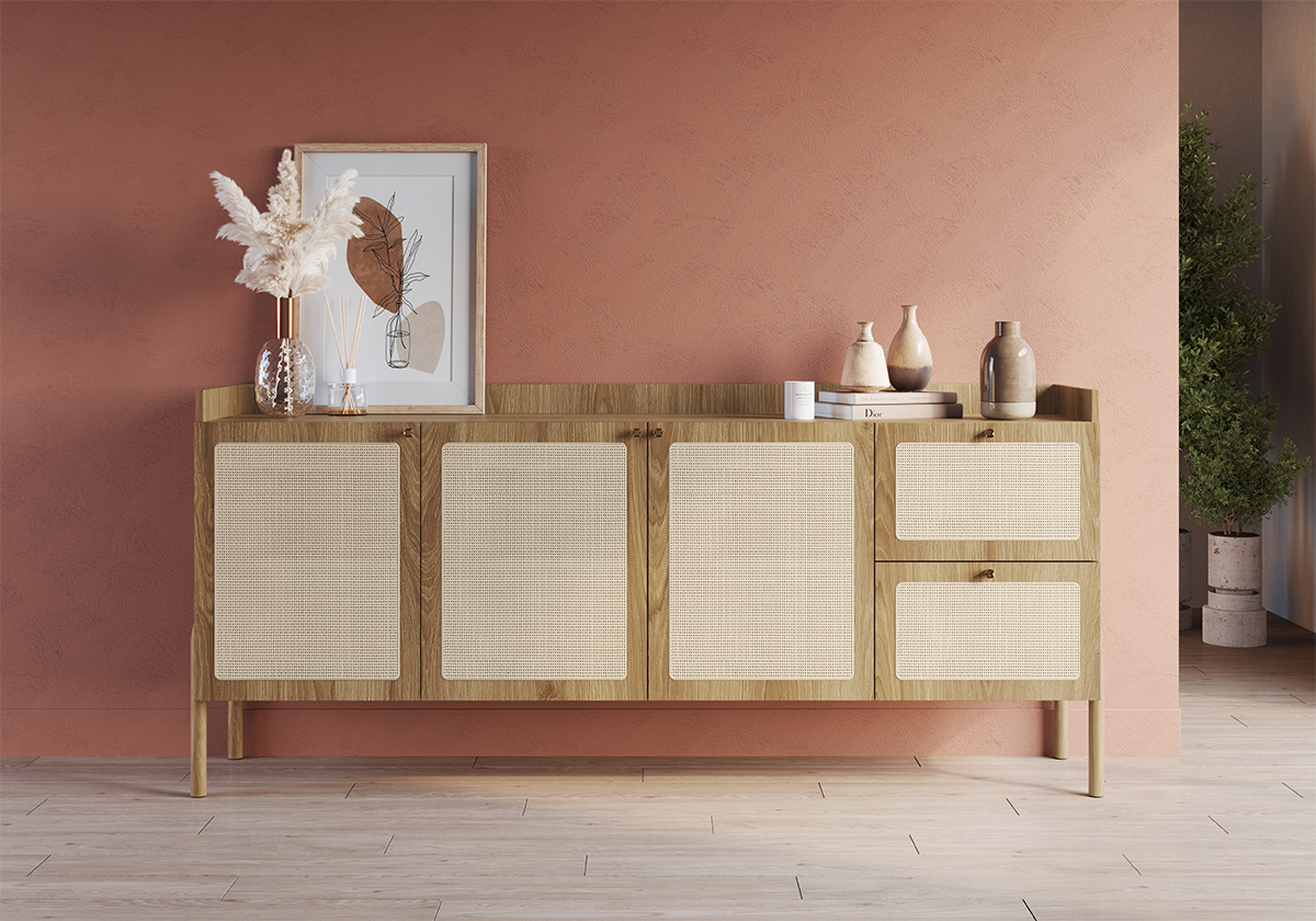 Conjunto Aparador E Buffet Palhinha 27936x27935 Linha Oslo Hanover Artesano