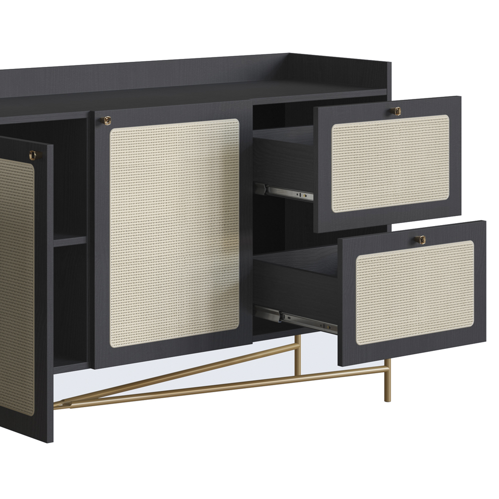 Conjunto Aparador E Buffet Palhinha 28936x28935 Linha Oslo Nero Artesano