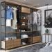 Conjunto De 3 Estantes Guarda Roupa P/ Closet 4 Gavetas E 1 Mesa Lateral
