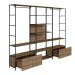 Conjunto De 3 Estantes Guarda Roupa P/ Closet 4 Gavetas E 1 Mesa Lateral