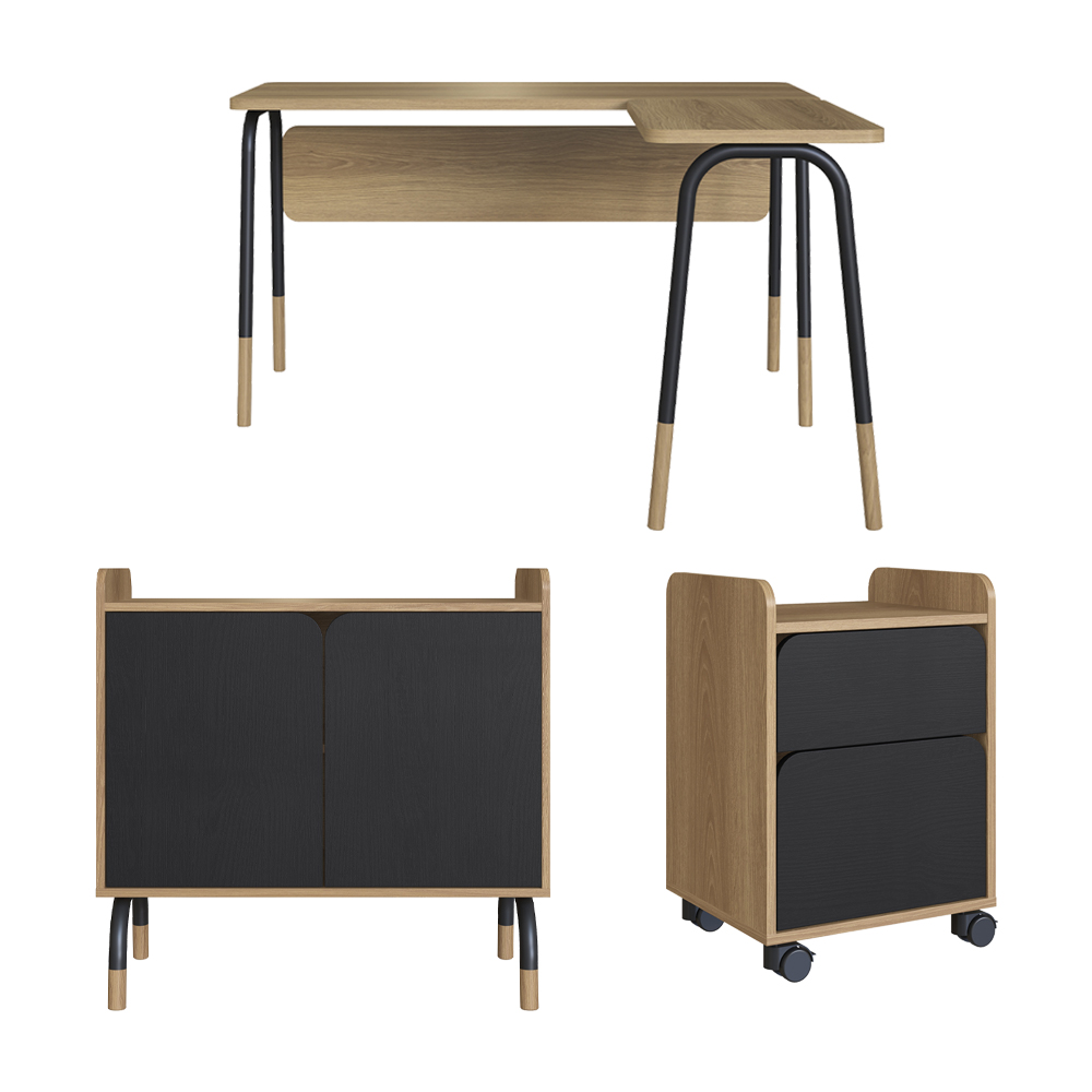 Conjunto Escritório 3 Peças 28001X997X998 Hanover Nero Artesano