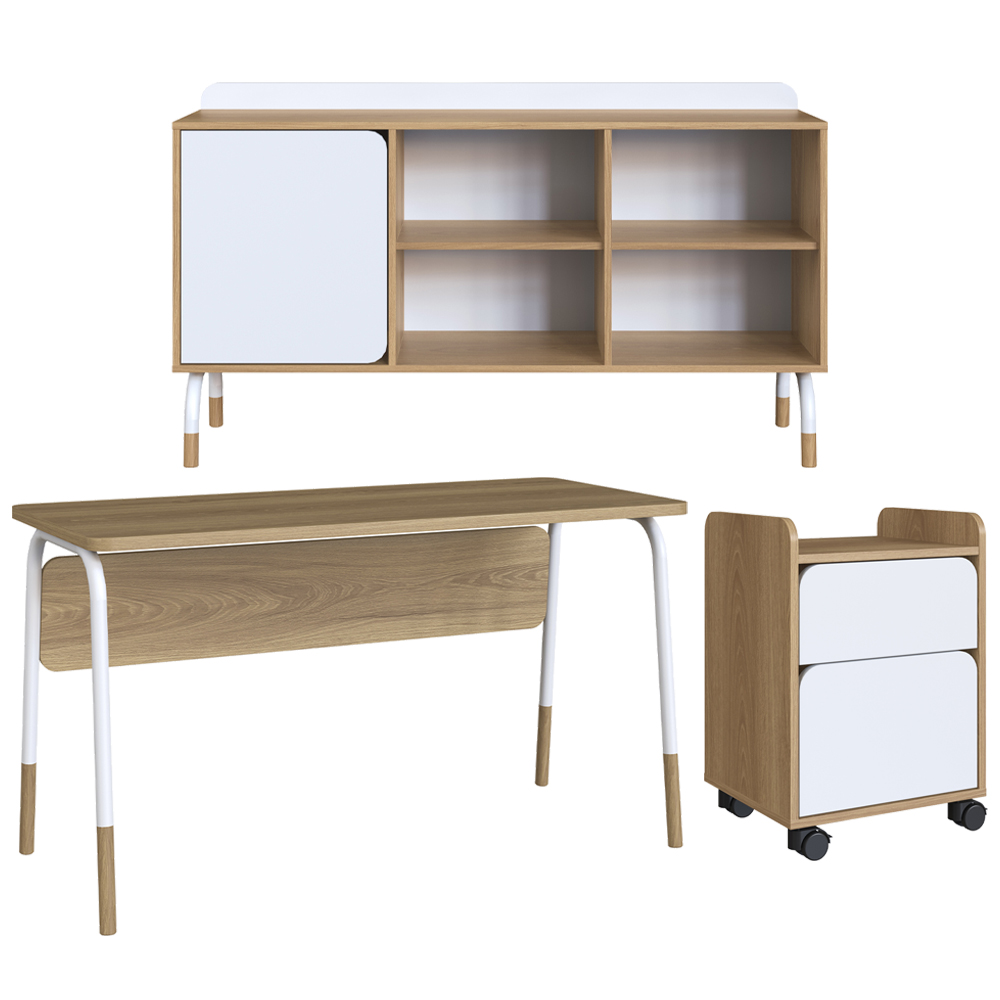 Conjunto Escritório 3 Peças 988X995X998 Hanover Branco Artesano