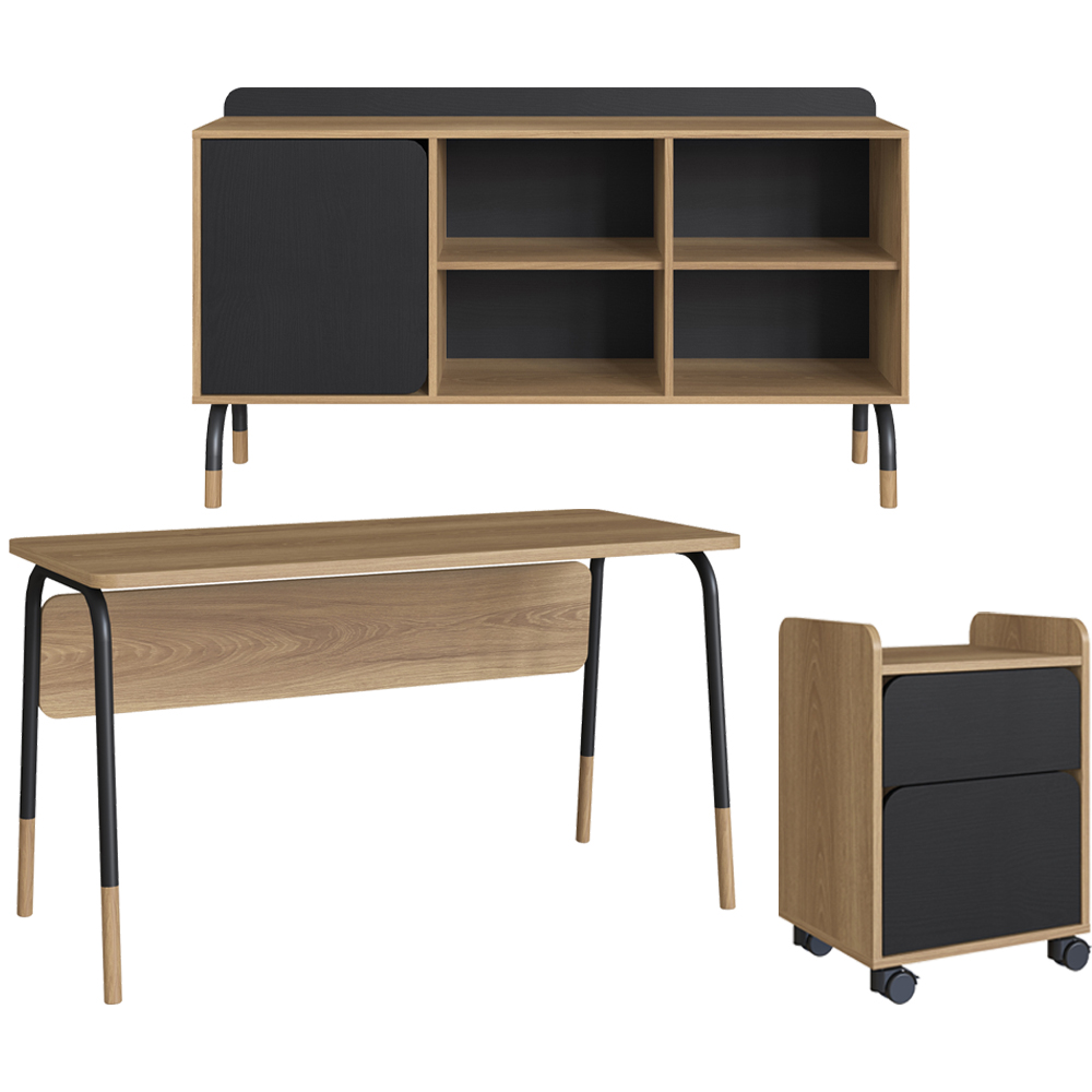 Conjunto Escritório 3 Peças 988X995X998 Hanover Nero Artesano
