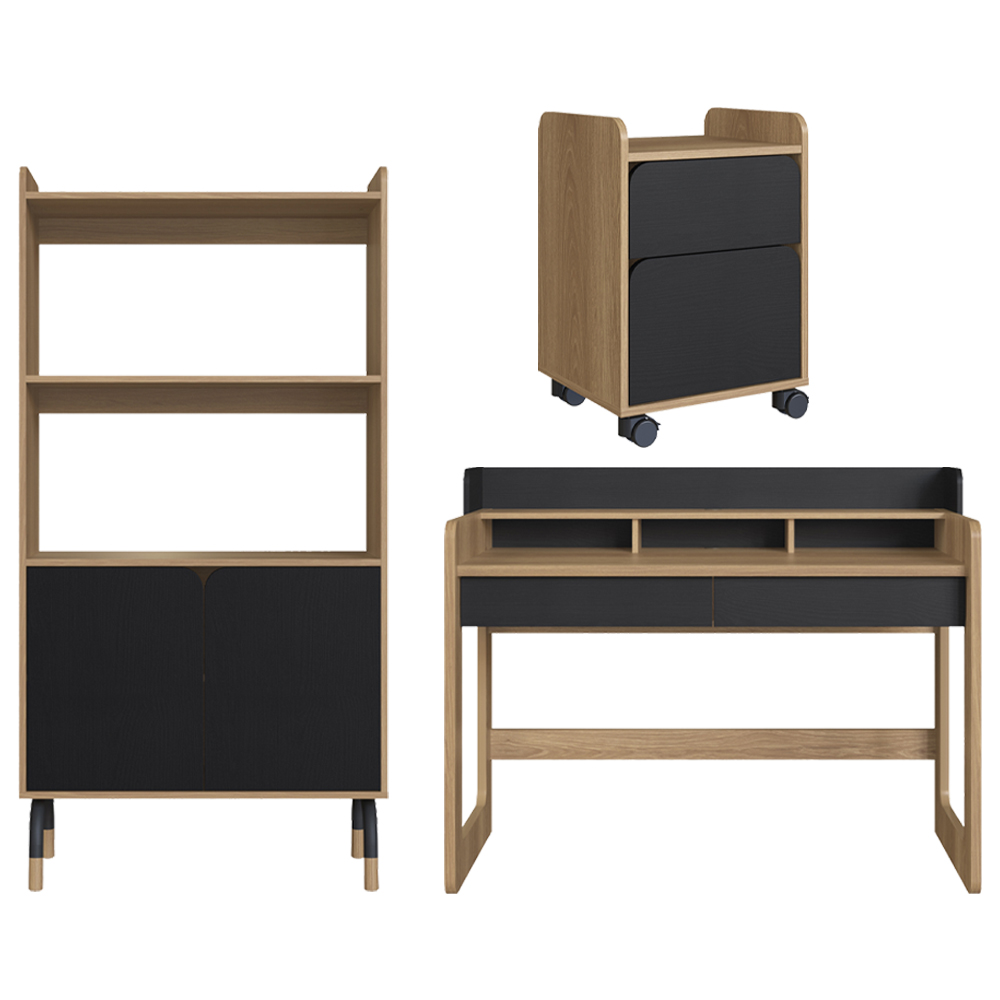 Conjunto Escritório Home Officie 3 Peças 28000X27996X27998 Nero Hanover Artesano