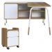 Conjunto Escritório Mesa L Gaveteiro 28002X998X996 Hanover Branco Artesano