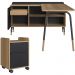Conjunto Escritório Mesa L Gaveteiro 28003X27998 Hanover Preto Artesano