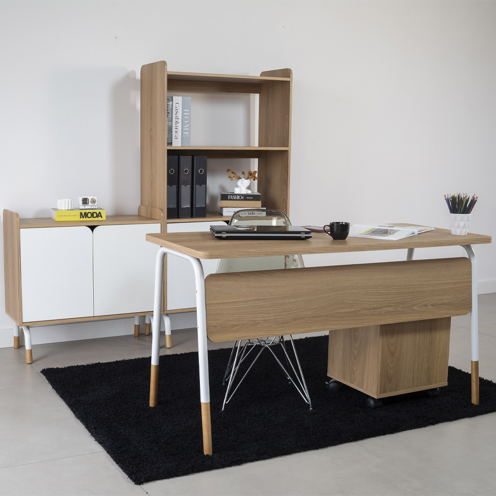 Conjunto Escritorio Home Office 4 Peças 279X88X98X96X97 Branco Hanover Artesano